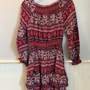 NWT Hayden Los Angeles Printed Ruffle Midi Smock Dress